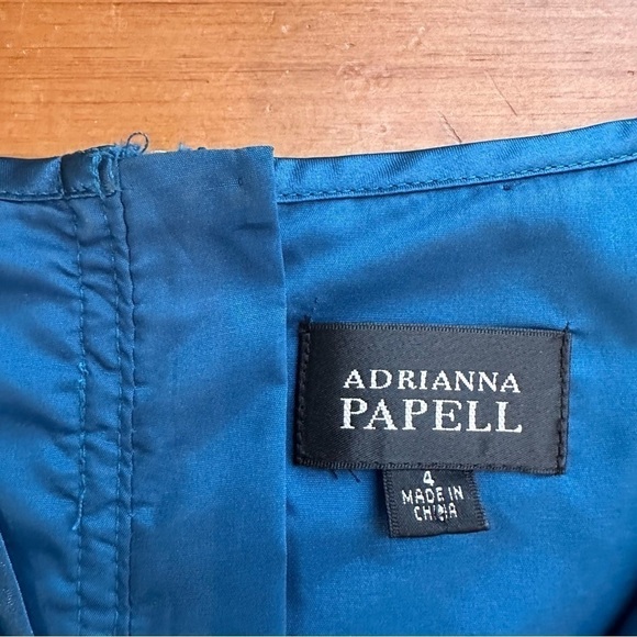 Adrianna Papell Blue Lace Dress Size 4 - Picture 6 of 8